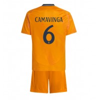 Real Madrid Eduardo Camavinga #6 Auswärts Trikotsatz Kinder 2024-25 Kurzarm (+ Kurze Hosen)